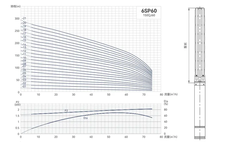 6SP60 Dongda Submersible Water Pump with Oil-cooled Motor Pumps